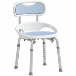 HOMCOM Shower Chair With Back, Adjustable Height, Side Support