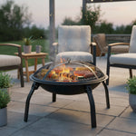 Heavy Duty Outdoor Fire Pit Folding Portable heater for Outdoors With Mesh Spark Screen And Grill Grate