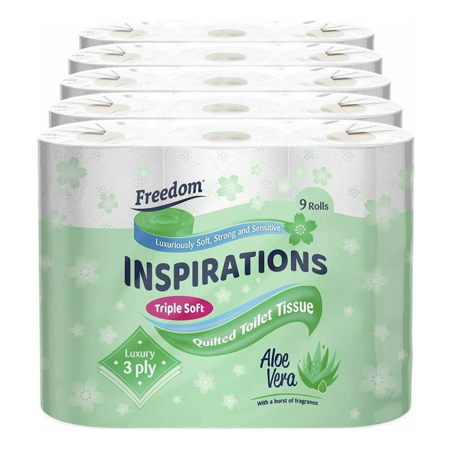 Freedom Aloe Vera 3-ply 45 Rolls + Rhino Kitchen Paper 24 Rolls