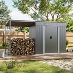 5.5x3.5ft Garden Shed Outdoor Storage Shed With Extended Roof Tool Shed For Lawn Garage Yard Metal Garden Storage