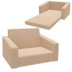 2 In 1 Kids Chair Recliner With Washable Cushion, Cover | Khaki