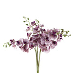 Pack Of 6 X 100cm Artificial Phalaenopsis Orchid Purple Stem - 42 Flowers