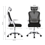 Swivel Office Chair With Headrest | White
