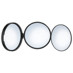 Make Up Folding Three Sided Travel Mirror 12x Magnification | Black