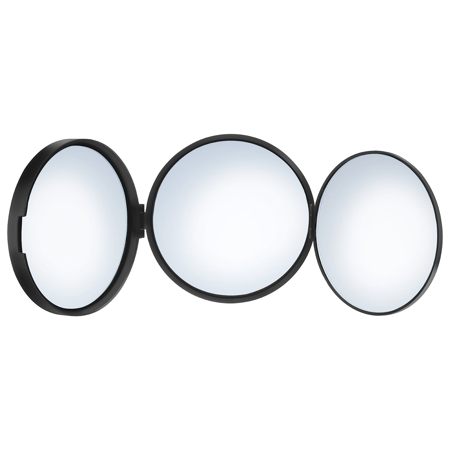 Make Up Folding Three Sided Travel Mirror 12x Magnification | Black