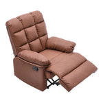 Faux Leather Recliner Armchair Modern Upholstered Lounge Chair With Adjustable Backrest & Footrest | Brown