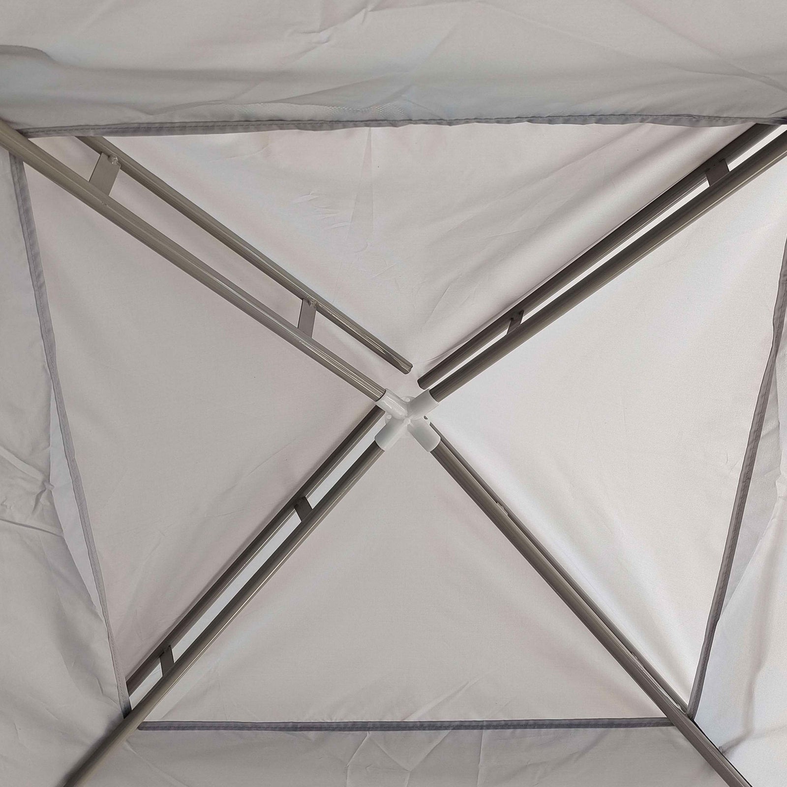 3 X 3 M Gazebo, Netting Party Tent W/ Double Tier Roof | Light Grey