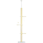 260cm Height Adjustable Floor-to-ceiling Cat Tower W/ Anti-slip Kit