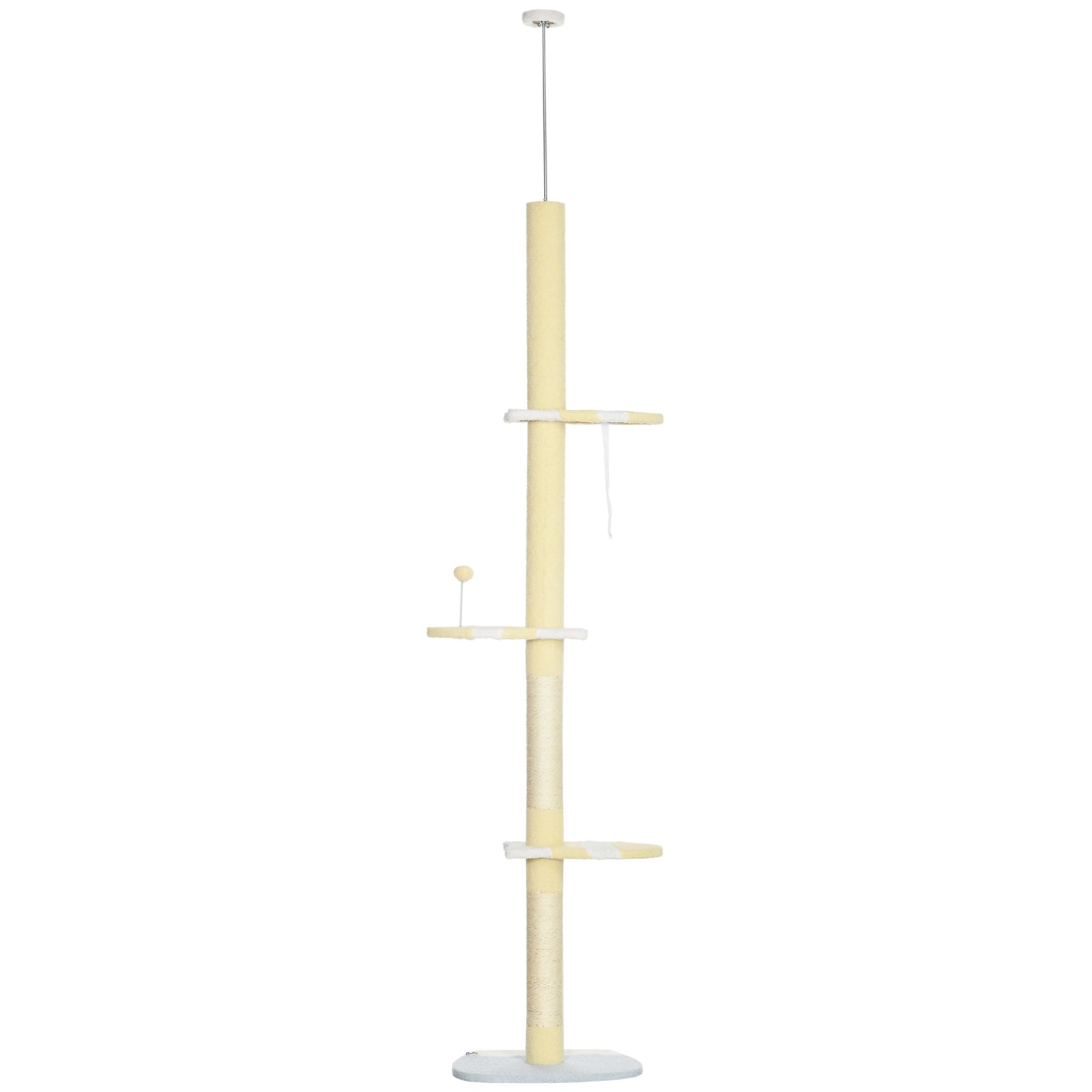 260cm Height Adjustable Floor-to-ceiling Cat Tower W/ Anti-slip Kit