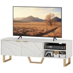 Tv Unit, Tv Stand Cabinet With Shelves And Storage Cupboard | One Size | White