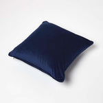 Filled Velvet Cushion With Piped Edge 46 X 46 Cm | 45cm x 45cm | Navy Blue