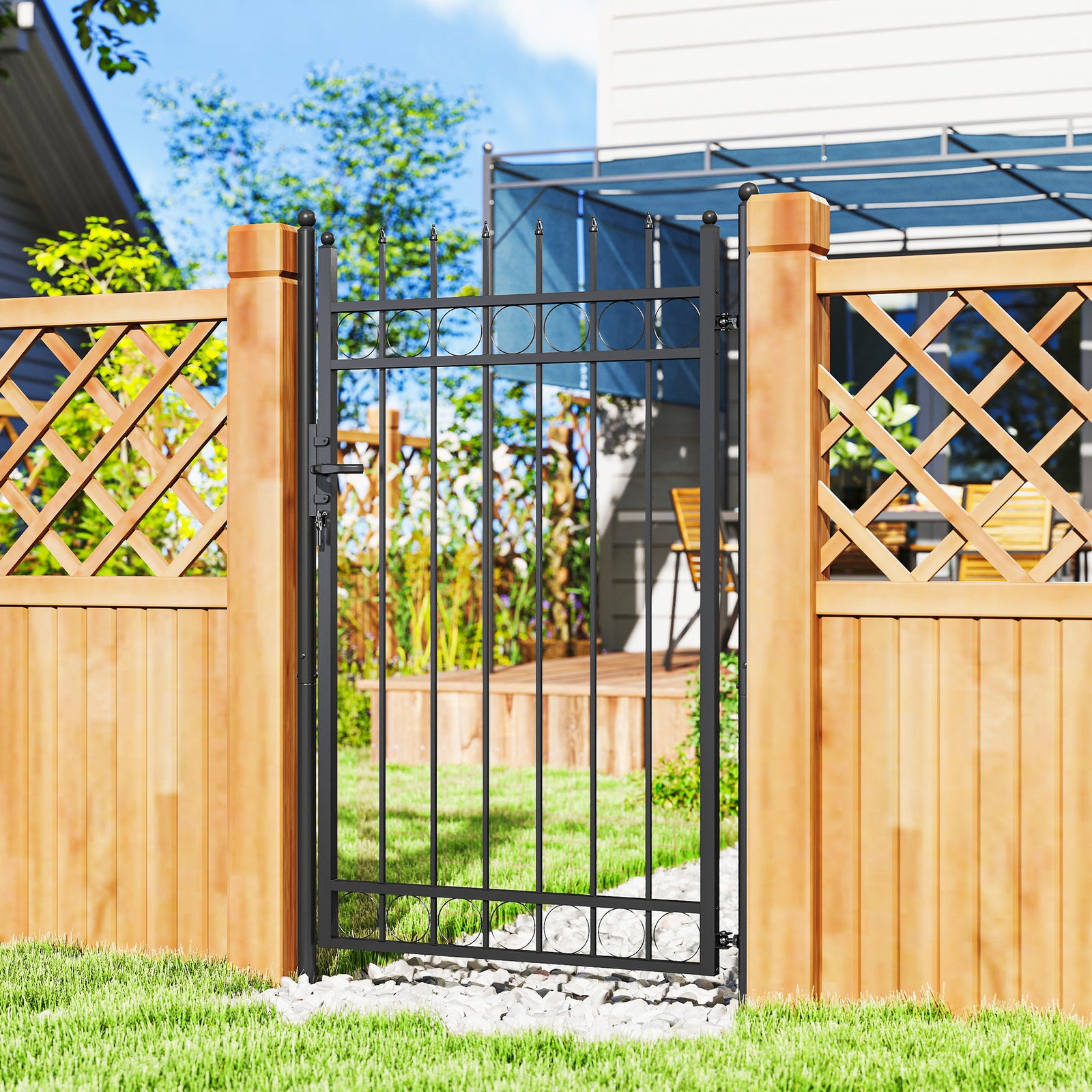Black Galvanised Steel Garden Gate