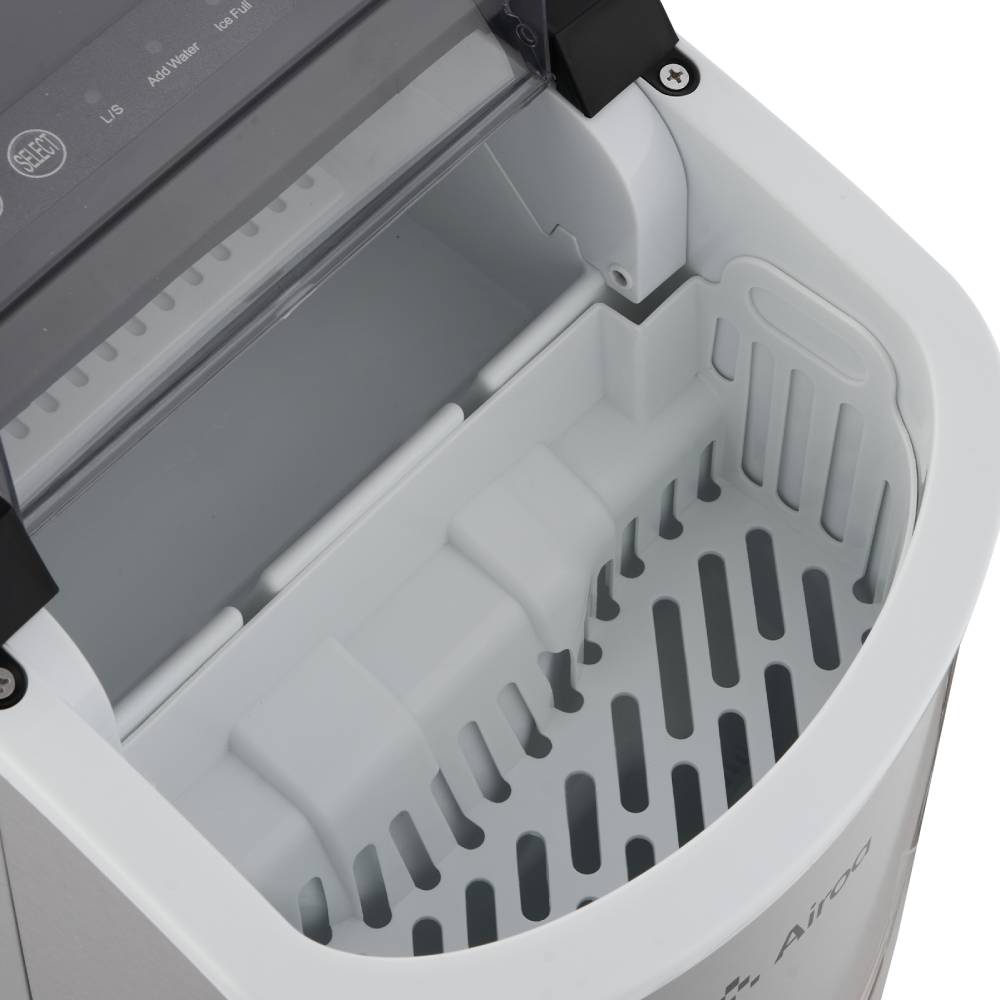 12kg/24h Stainless Steel Portable Countertop Ice Maker Machine 2 Ice Sizes Self-cleaning 1.3l Black