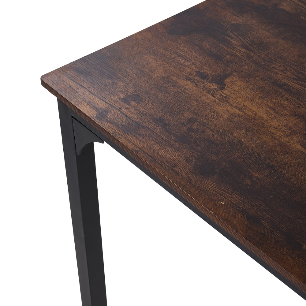 4-piece Industrial Dining Table Set With 2 Chairs And Bench – Vintage Metal Kitchen Furniture | Dark Brown
