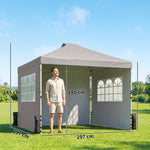 Pop Up Gazebo Waterproof Height Adjustable 3 X 3 (m) | Grey