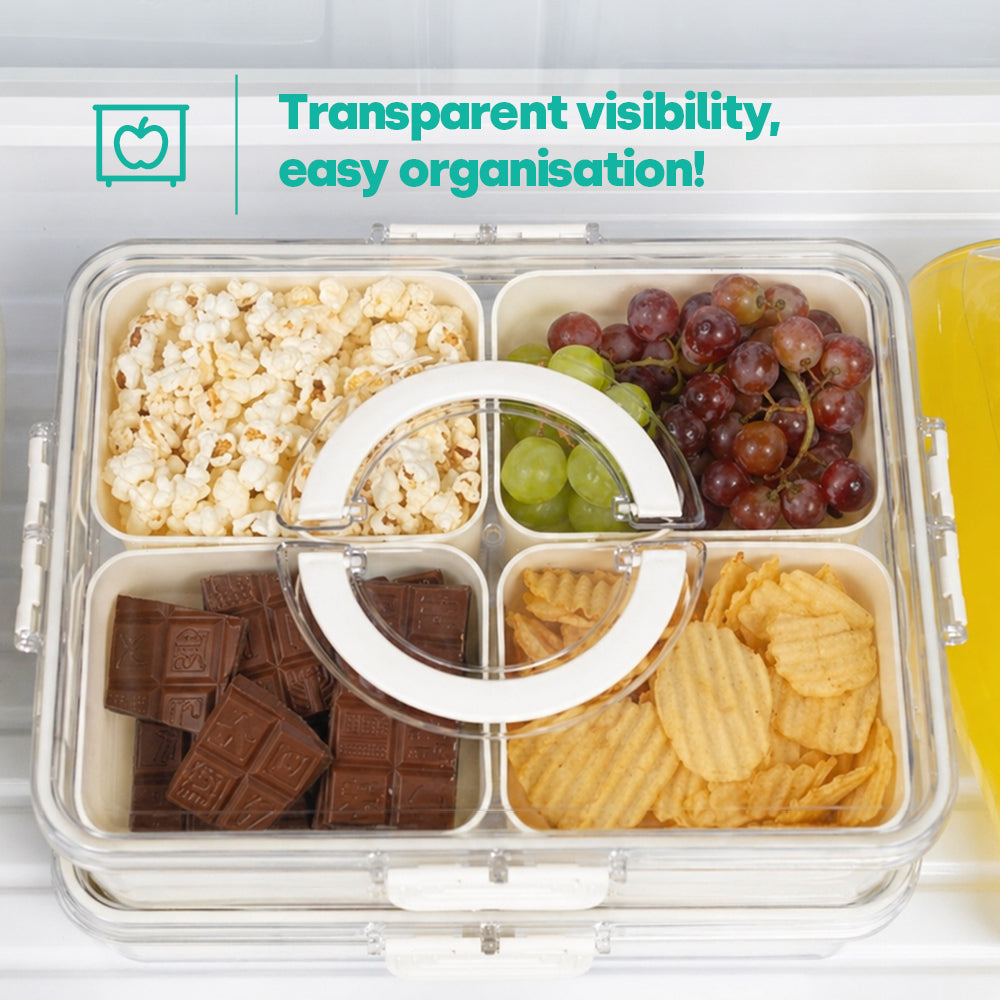 Livivo 4 Compartment Snack Organiser Box Bpa Free Container