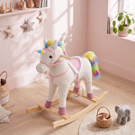 AIYAPLAY Unicorn Rocking Horse With Sound For 1-3 Years, Cream White