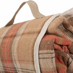 Burnt Orange Fleece Tartan Picnic Blanket