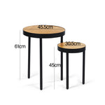 Rotating Side Table Wood Effect Table Top | Black
