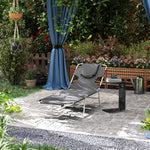Outsunny Dark Grey Beach Lounger With Pillow