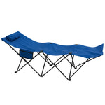 Foldable Sun Lounger W/ Side Pocket & Headrest