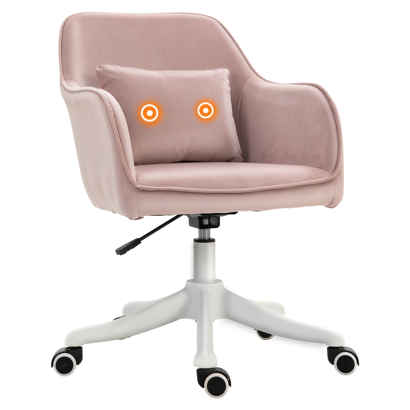 Office Chair W/ Massage Lumbar Pillow Wheels | Pink