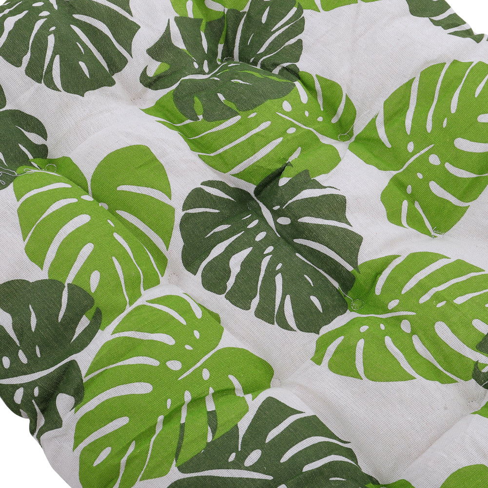 Outdoor Bench Cushion Tropical Leaf Print, Thick Padded Seat Pad With Ties For Garden Furniture | Small