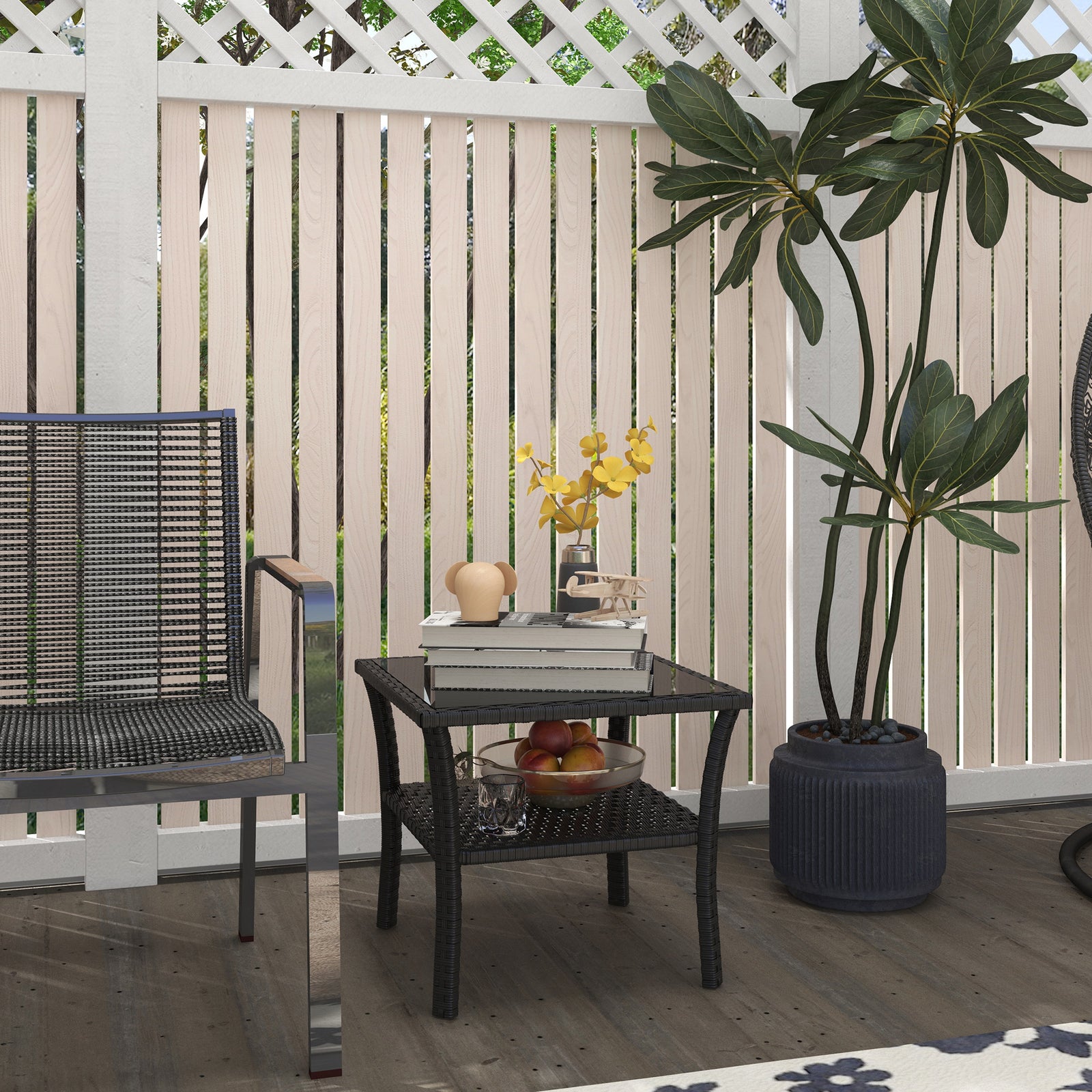 Black Pe Rattan Coffee Table