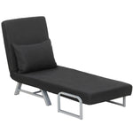 Single Sofa Bed, 3-in-1 Convertible Folding Chair Bed | Black