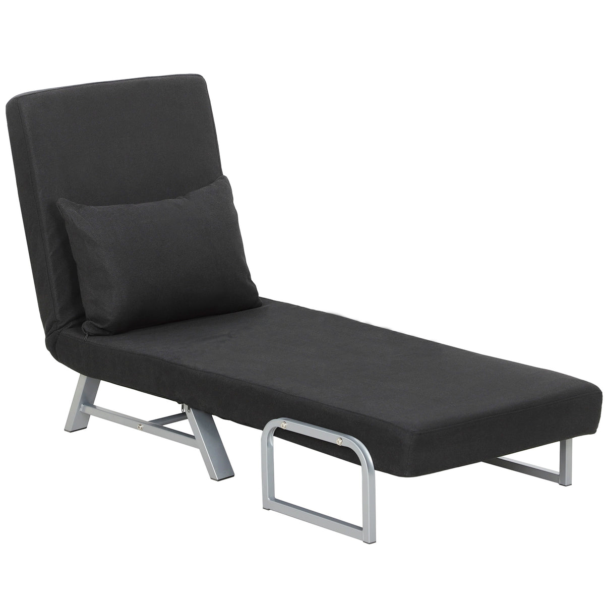 Single Sofa Bed, 3-in-1 Convertible Folding Chair Bed | Black