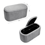Modern Pleated Storage Ottoman – Lift-up Lid Footstool And Storage Bench, 78 X 38 X 38 Cm
