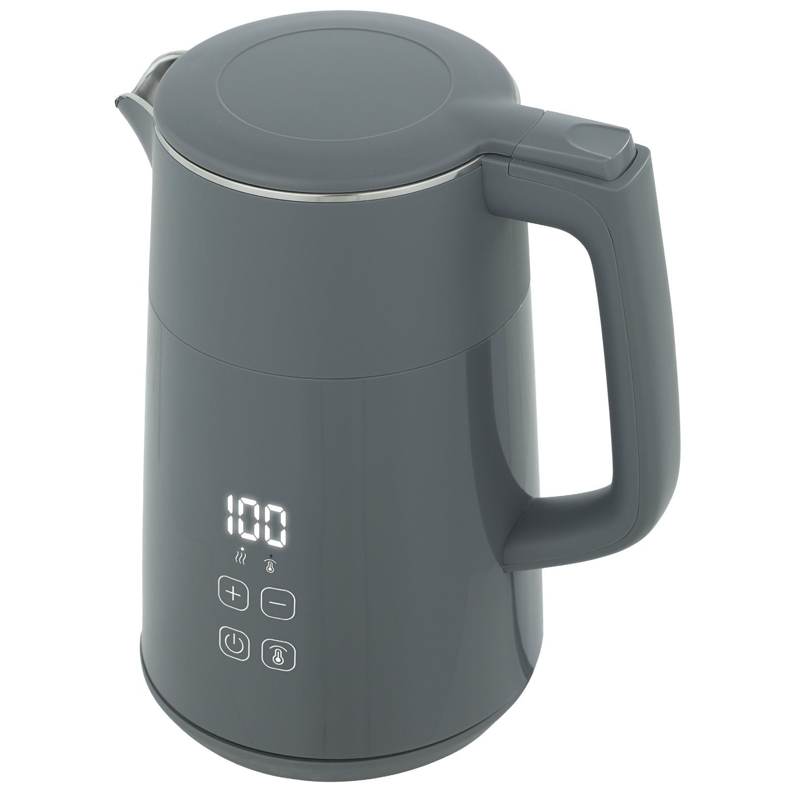 1.7l Fast Boil 3000w Electric Kettle With Led Display | Grey