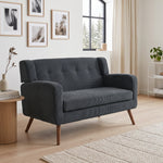 2 Seater Sofa, 118 Cm Corduroy Small Loveseat Sofa | Dark Grey