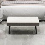 End Of Bed Bench With Thick Padding, Steel Legs For Entryway | One Size | Cream