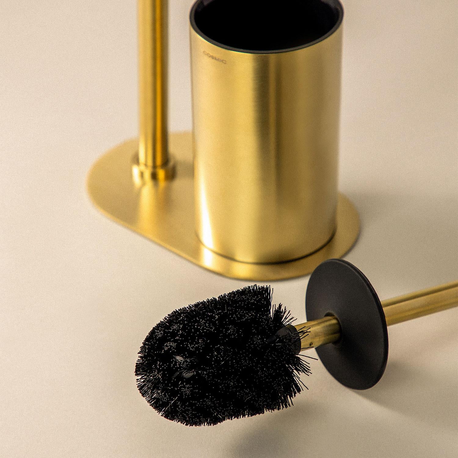 Paper Holder With Toilet Brush, Brushed Gold Pvd, Architect S+ Collection