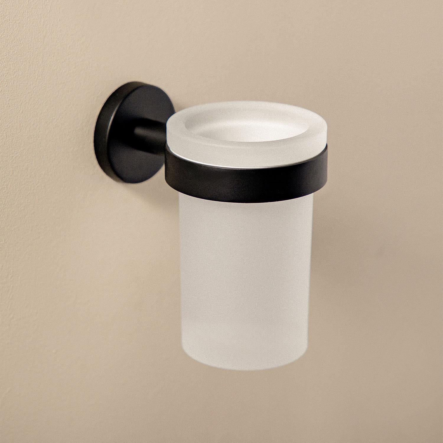 Toothbrush Holder Tumbler, Matt Black, Wall-mounted, Start Collection