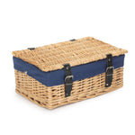 36cm Buff Wicker Empty Picnic Basket | One Size | Blue