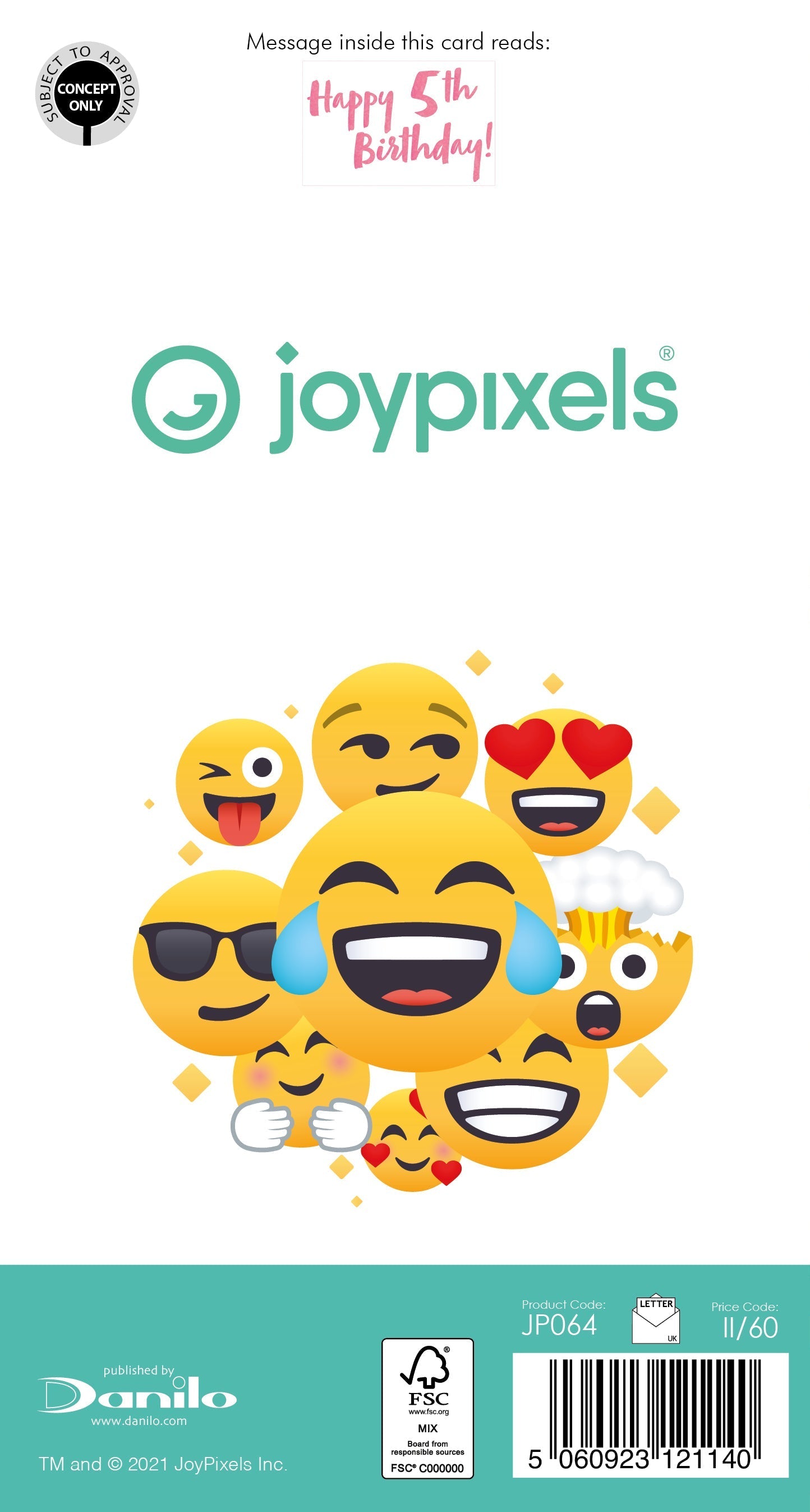 Emoji Age 5 Birthday Card Official Product