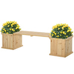 Wooden Garden Planter & Bench Combo Raised Bed