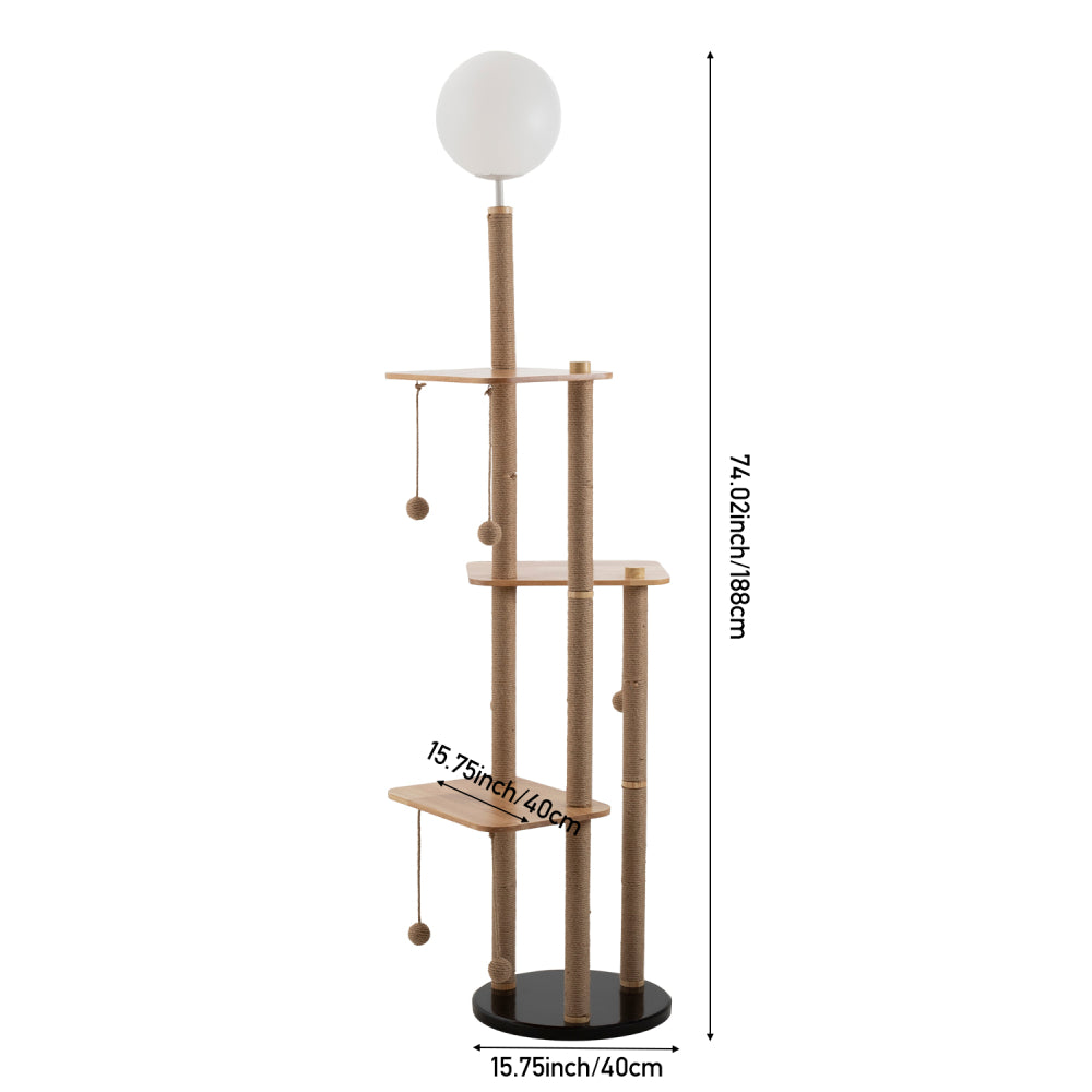 2-in-1 Cat Climbing Frame Floor Lamp