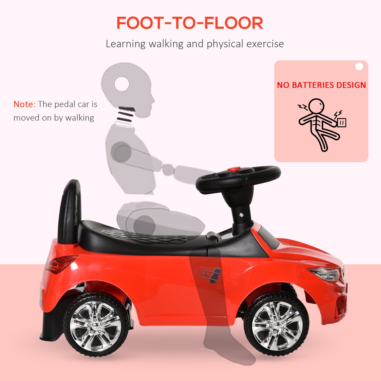 Ride On Car Baby Toddler Walker Foot To Floor Sliding Car Slider | Red