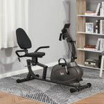 Stationary Recumbent Bike With Lcd Monitor & Pad Holder | Black