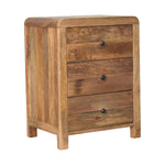 Solid Wood Aspen Oak-ish 3 Drawer Bedside