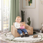 2 In 1 Kids Chair Recliner With Washable Cushion, Cover | Khaki