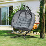 2 Seaters Textlin Swing Hammock W/ Cushion & Fold Design | Grey