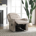 Eltham Dual Motor Electric Lift Assist Recliner With Massage And Heat | Beige