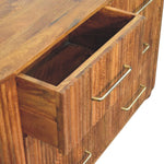 Ridgefront Chest - Amber Oak, 6 Drawers, brown