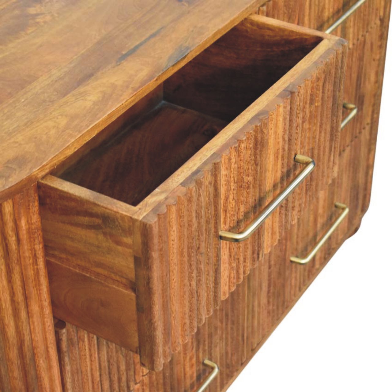 Ridgefront Chest - Amber Oak, 6 Drawers, brown