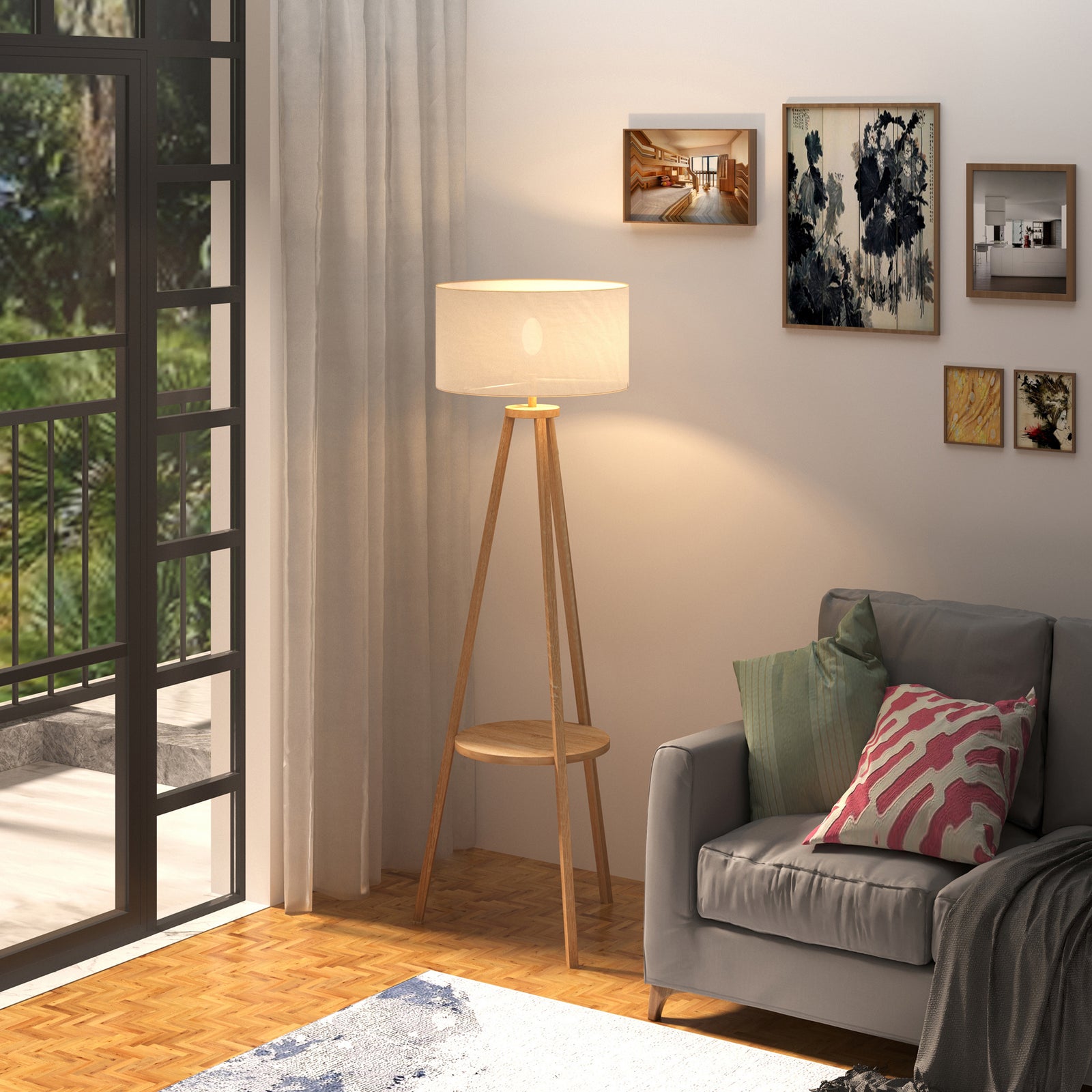 Floor Lamp Bedside Light  Free Standing Tripod Holder