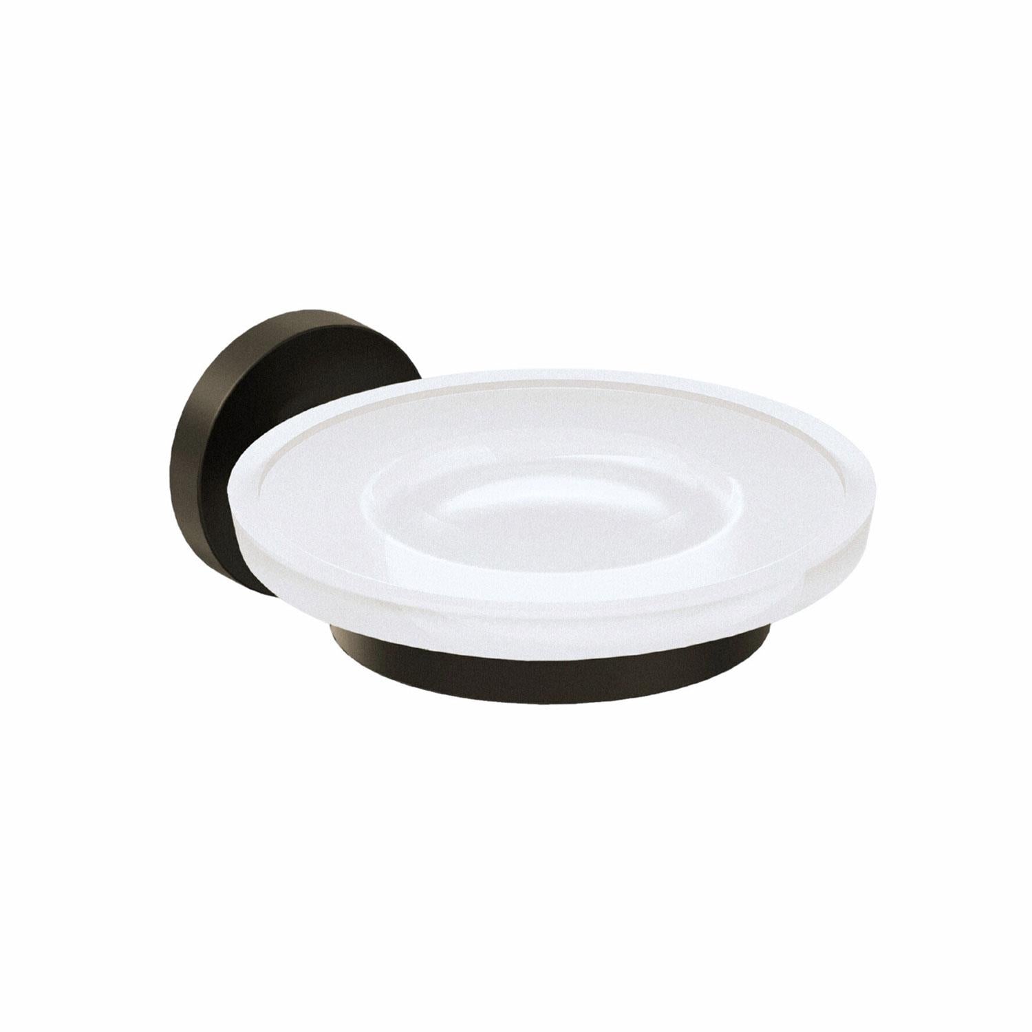 Soap Dish, Wall-mounted, Glass And Metal, Matt Black, Start Collection